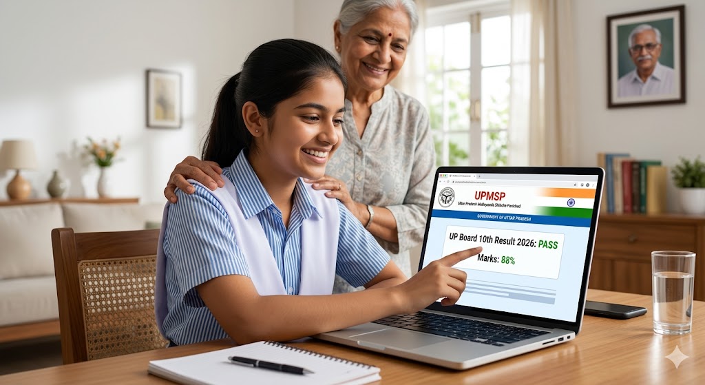 UP Board Result 2026 check online mobile laptop.