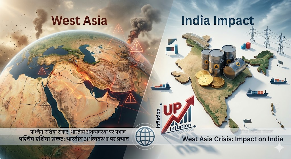 West Asia Crisis and its impact on Indian economy infographic.