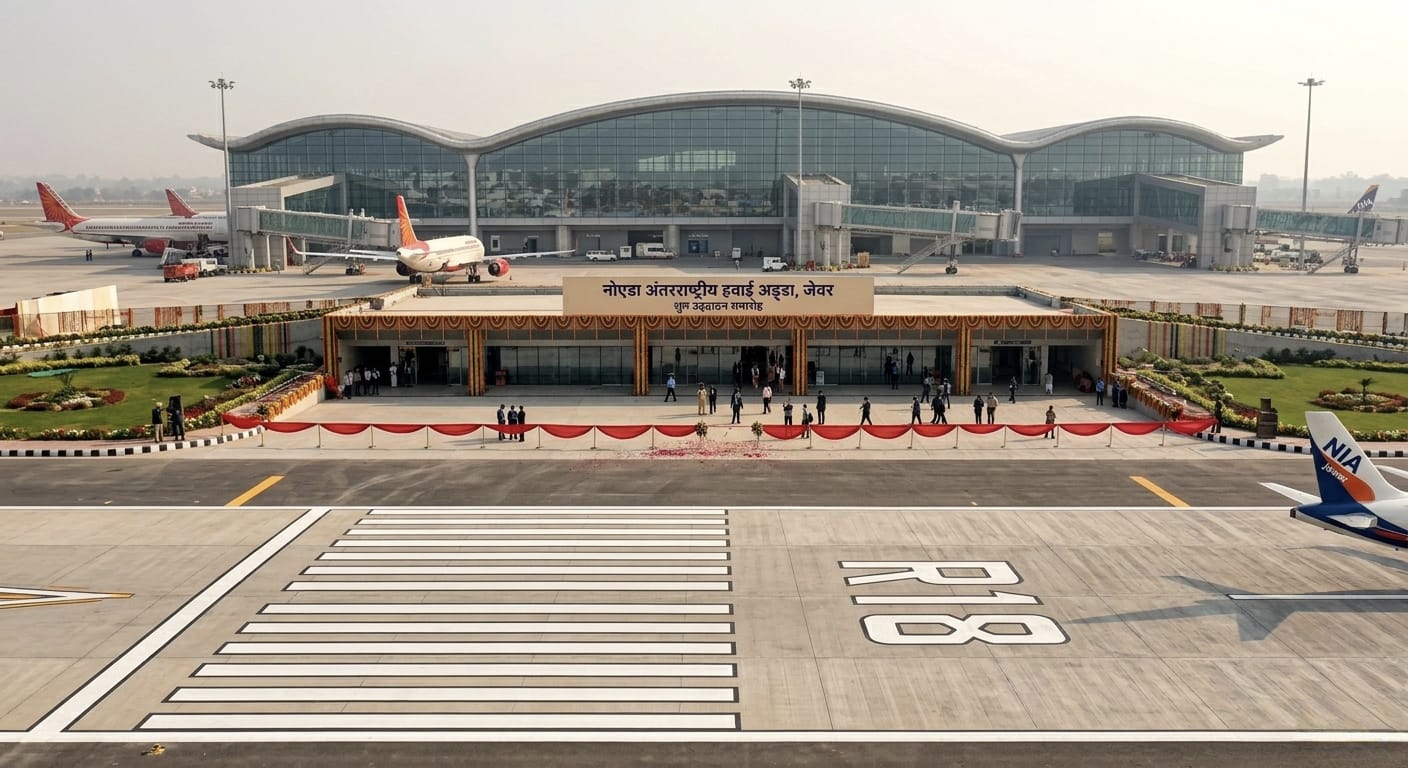 नोएडा इंटरनेशनल एयरपोर्ट का रनवे और टर्मिनल बिल्डिंग