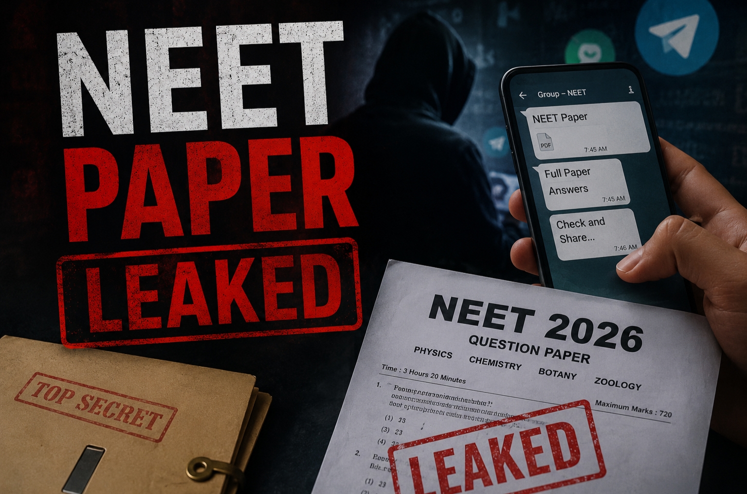 NEET पेपर लीक का प्रतीकात्मक दृश्य|