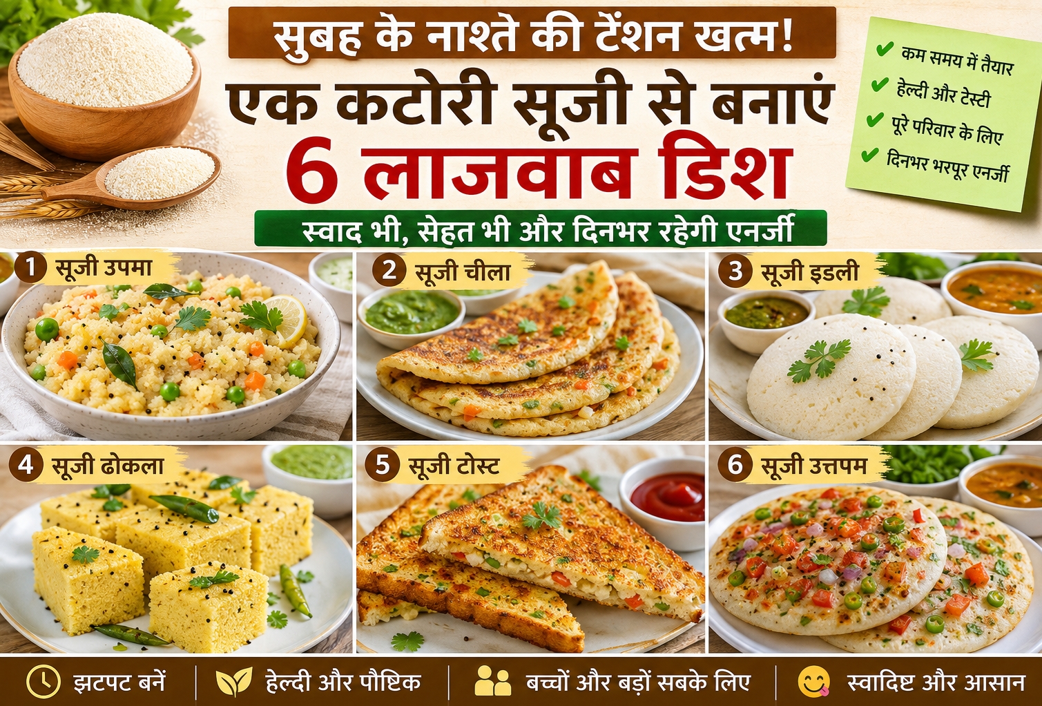 Breakfast Ideas with Suji