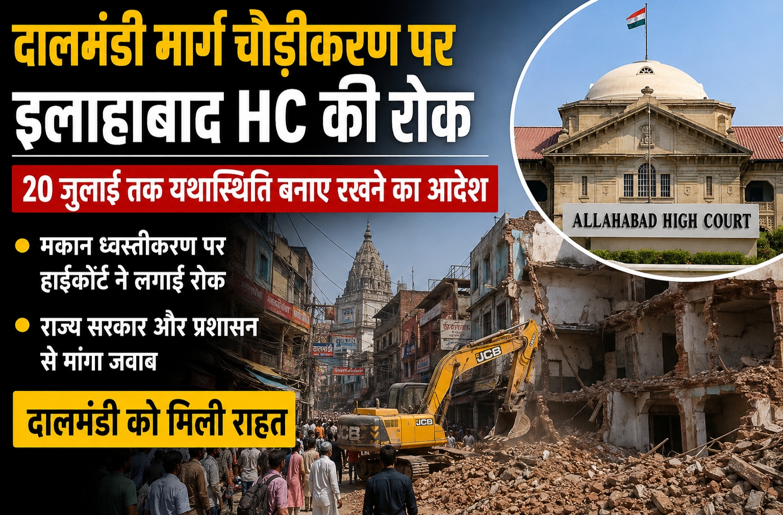 दालमंडी मार्ग चौड़ीकरण पर हाईकोर्ट की रोक