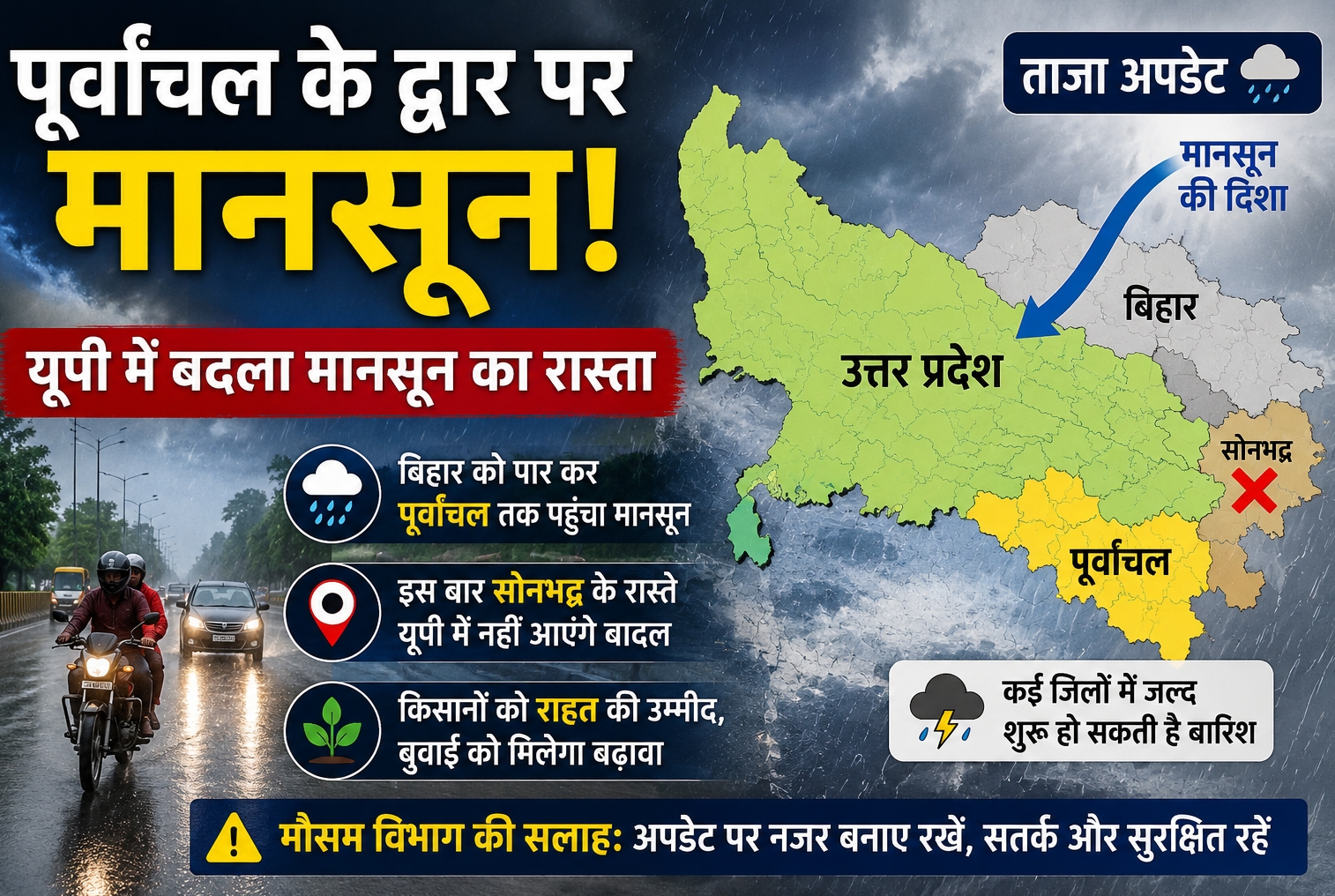उत्तर प्रदेश में मानसून की एंट्री