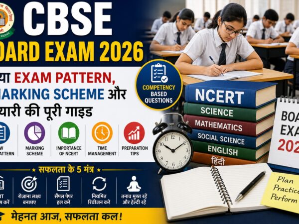 CBSE Board Exam 2026 की तैयारी करते हुए छात्र