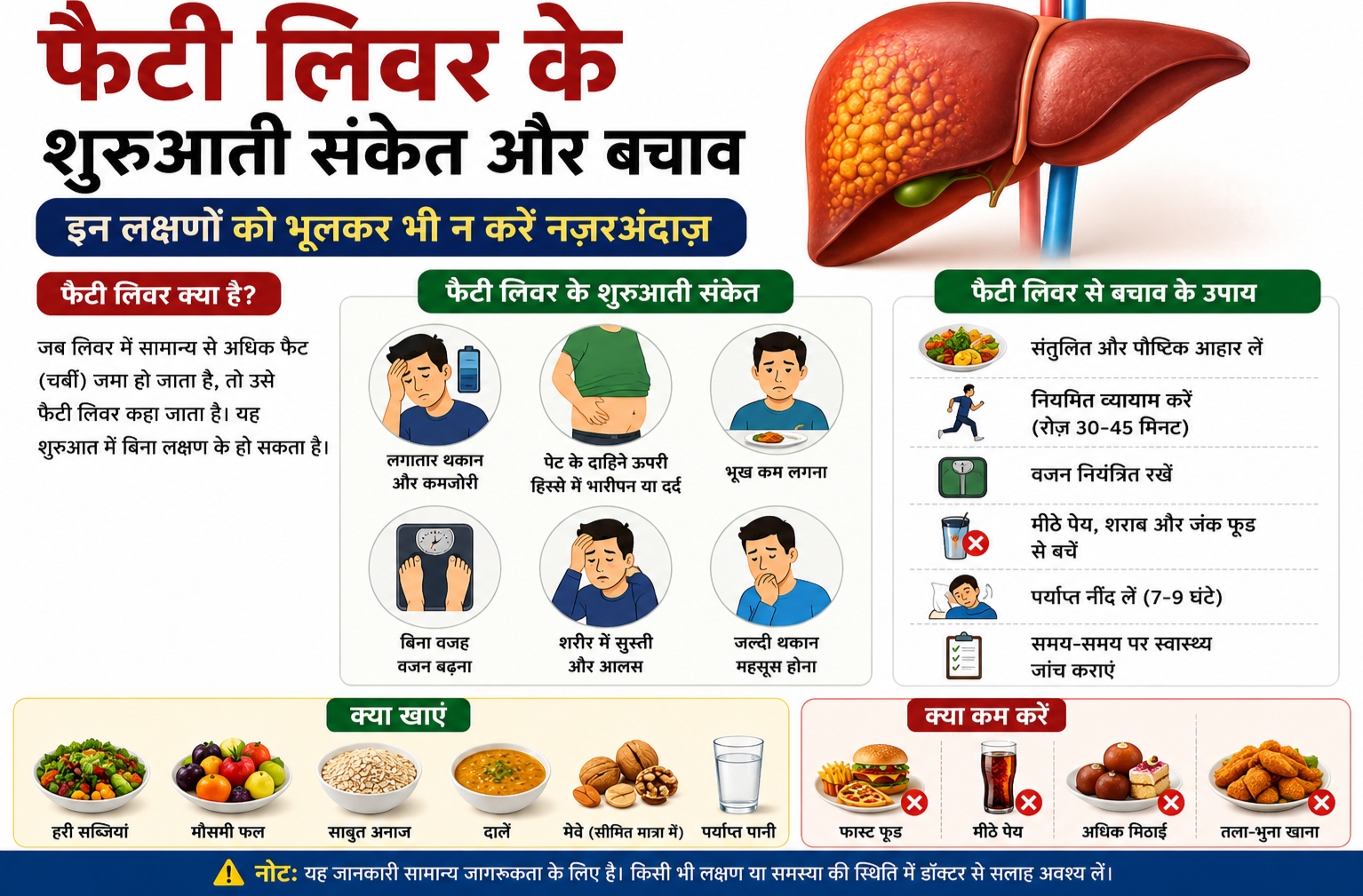 फैटी लीवर के शुरूआती संकेत