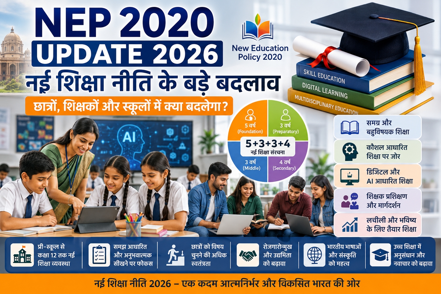 NEP 2020 Update 2026 नई शिक्षा नीति के प्रमुख बदलाव.