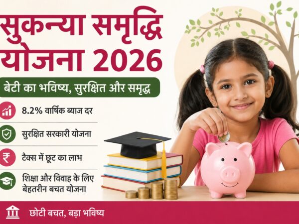 सुकन्या समृद्धि योजना 2026 में बेटी के भविष्य के लिए निवेश करती महिला.