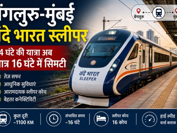 बेंगलुरु-मुंबई वन्दे भारत स्लीपर ट्रेन| बेंगलुरु-मुंबई वंदे भारत स्लीपर करीब 16 घंटे में सफर तेज और आरामदायक यात्रा|