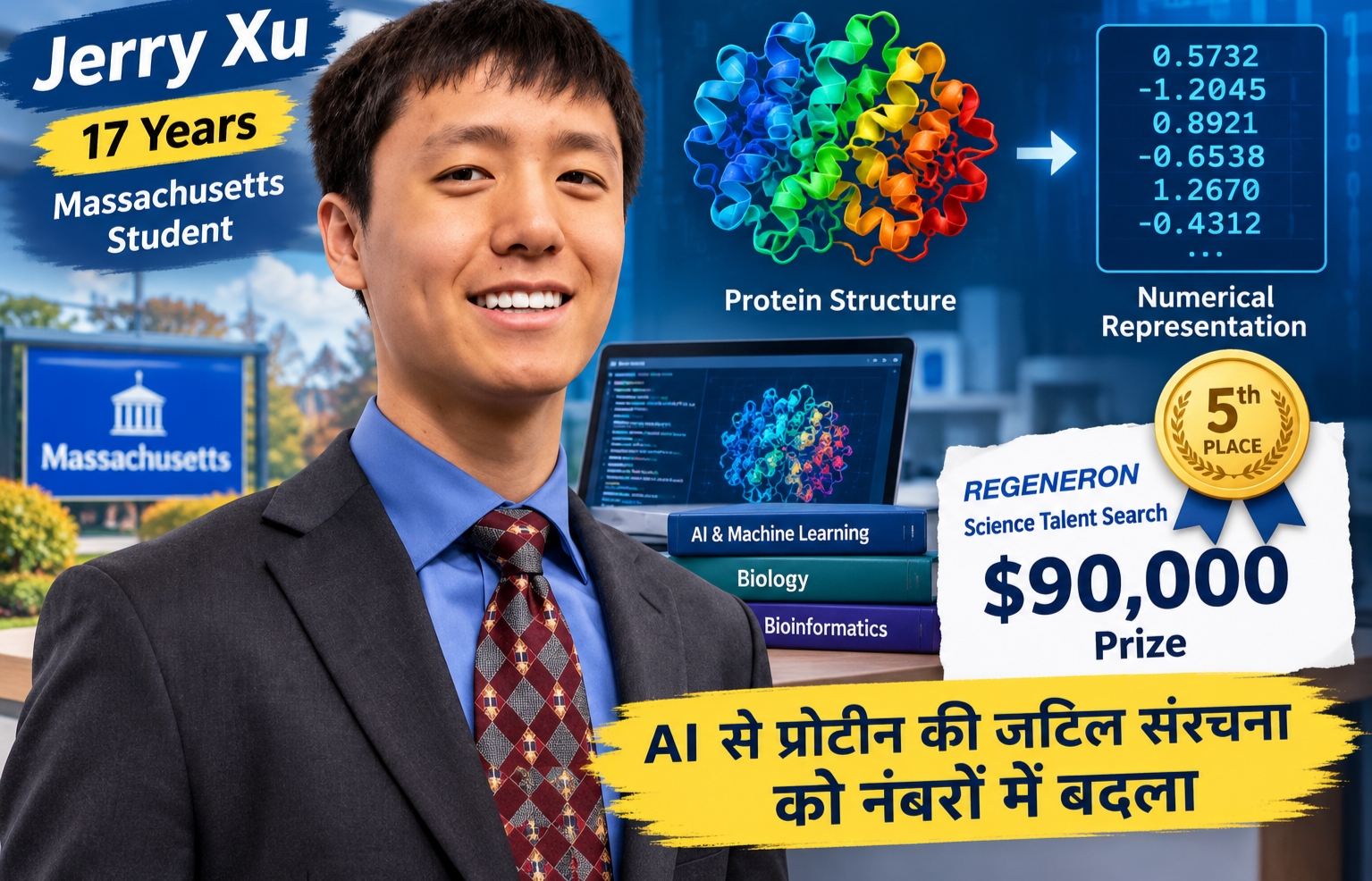 Jerry Xu का AI प्रोटीन रिसर्च मॉडल.