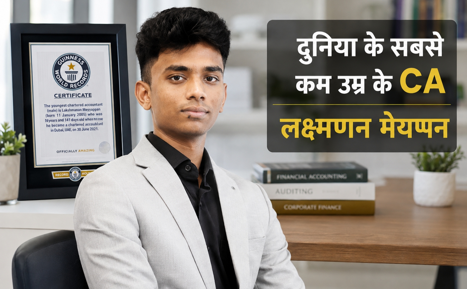लक्ष्मणन मेयप्पन सबसे कम उम्र के CA.