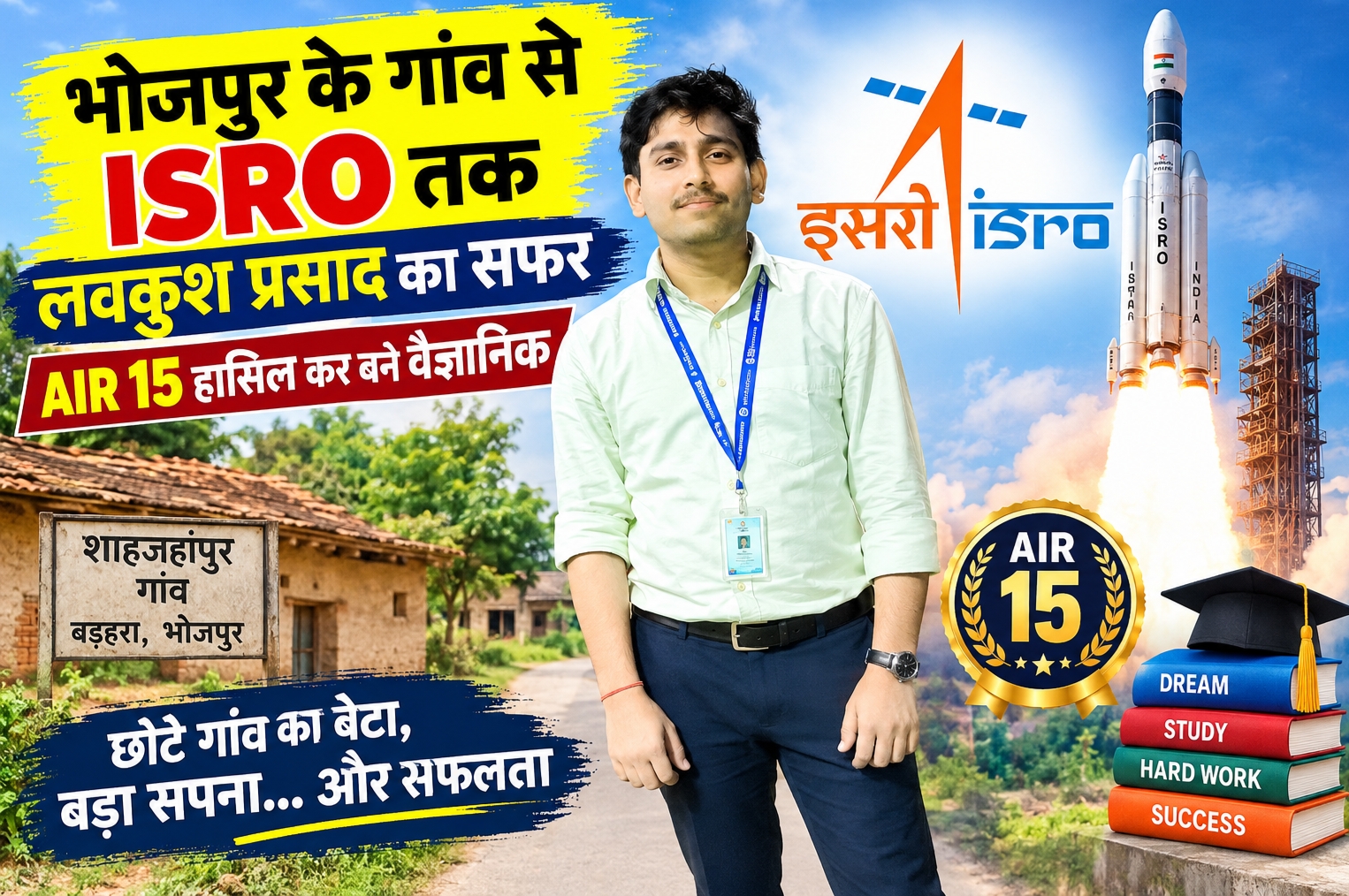 भोजपुर के लवकुश प्रसाद ने AIR 15 हासिल कर ISRO में वैज्ञानिक पद पाया.