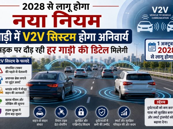2028 से नई गाड़ियों में V2V सिस्टम अनिवार्य.